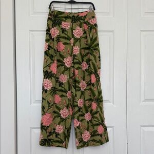 Agua Bendita x Target Green and Pink Floral Wide Leg Pants